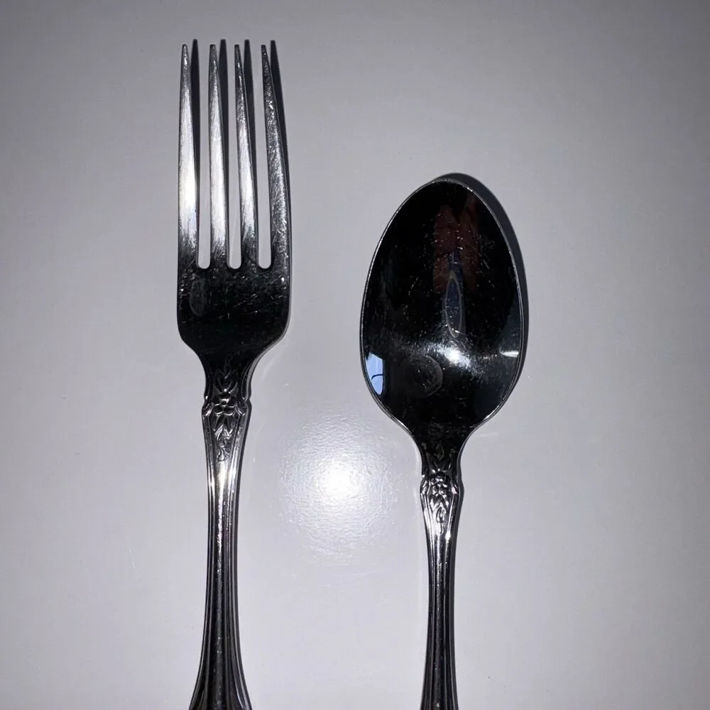 Fork & Spoon Set Oneida Raphael Distinction Deluxe Pattern Stainless Flatware